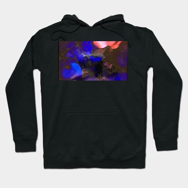 Blue and Purple Alcohol ink on yupo Hoodie by Thedisc0panda